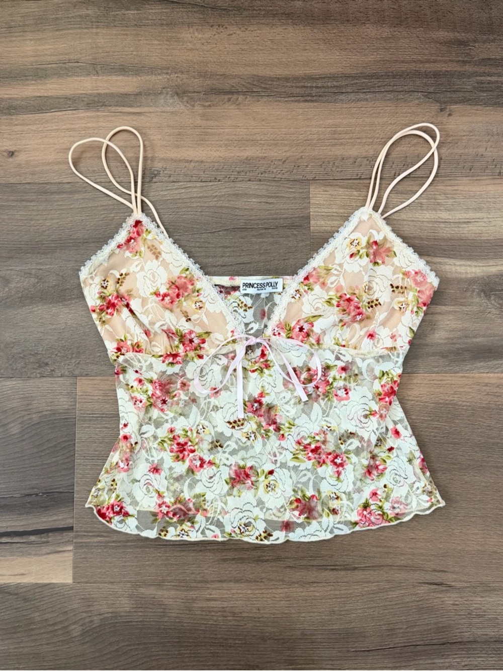 Princess Polly Amessa Lace Floral Cami Top Size 6